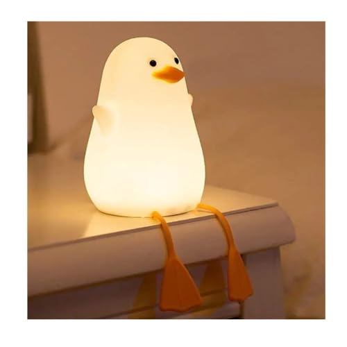 Image of HUMAIZAR Silicone LED Night Light for Kids, Soft Touch Animal Bedside Lamp for Bedroom & Nursery, Rechargeable Cute Night Lamp (Sitting Duck)