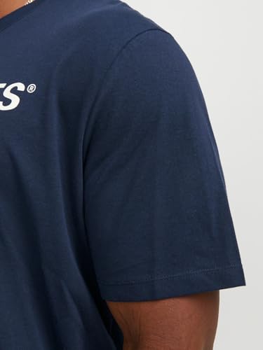 JACK & JONES Herren Rundhals T-Shirt JJECORP Logo - Slim Fit Plussize XXL-8XL, Größe:8XL, Farbe:Navy Blazer 12184987 – Ansicht 6