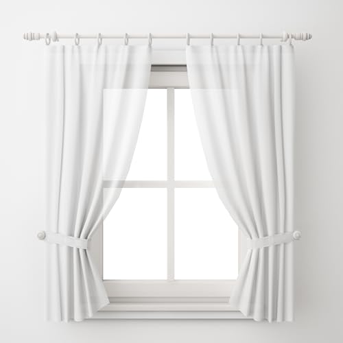 KAIY Set of 14 White Iron Metal Rings with Clips, Clip Rings Hooks for Drapes with Rings, Drapery Rings for Baby Clothes Baby Pants Hangers, 1.25 Inch Interior Diameter (White)