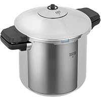Kuhn Rikon Pressure Cooker Duromatic Inox 7L/22cm Food Steamer with Side Grips. Multi Cooker Hotpot with Auto Lock Lid. Stainless Steel Pot. Instant Cook Pot – 10 Year Kuhn Rikon Cookware Guarantee