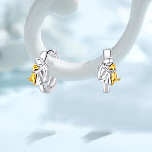 Image of 925 Sterling Silver Dog Earrings Cute Animal Puppy Stud Earrings Dog Jewelry Gifts for Women Girls Pet Lover Hypoallergenic Earrings for Sensitive Ears
