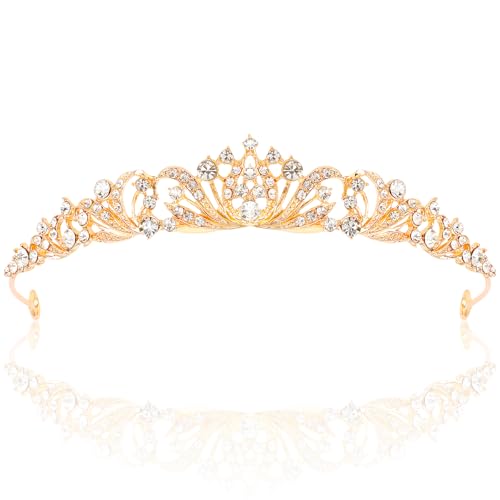 TOBATOBA Gold Tiara Crowns for Women Girls Wedding Tiara Princess Tiara for Wedding Prom Quinceanera Birthday Crown Halloween Hair Accessories