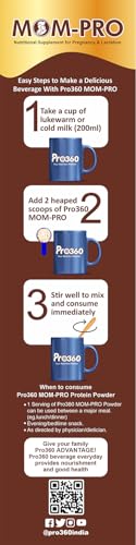 Image of Pro360 MOM-PRO Protein Powder Nutritional Supplement for Pregnant & Lactating Women - Complete Maternal Nutrition during Pregnancy - Swiss Chocolate Flavor - (400+400) g Pack of 2