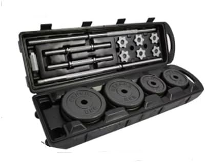 Barbell and Dumbbell Weight Set with Case,50kg, Includes Plates and Bars