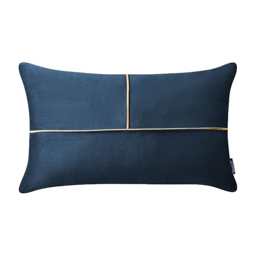ROOM99 Housse décorative de Coussin Be Glam Simple 30 x 50 cm Taie d'oreiller pour Coussins Canapé avec Fermeture éclair Invisible Bleu Foncé, 1 pièce