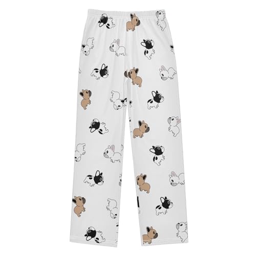 Boys' Pants Dog French Bulldog Cute Long Bottoms Jogger Pants Elastic Waist Trousers with Pockets S-XL