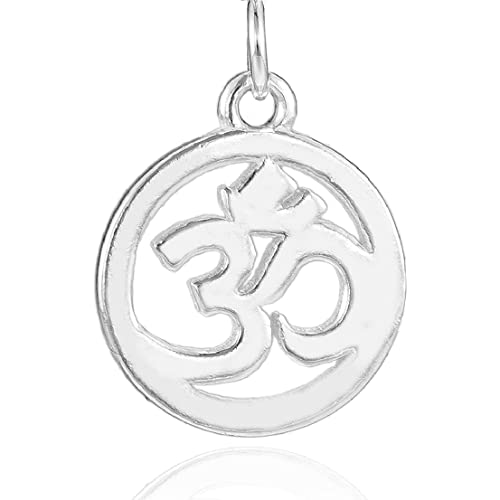 Colgante OM de plata de ley 925 para yoga, meditación y collar, Plata de ley