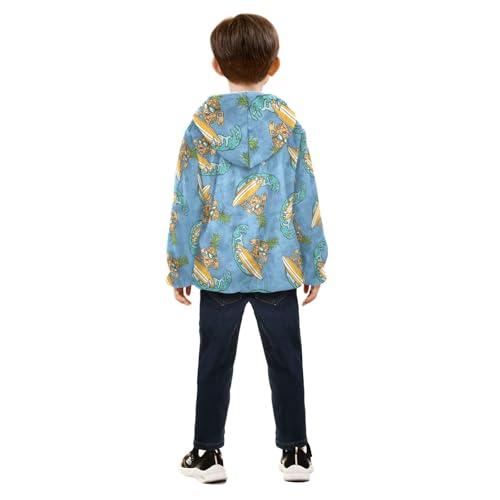 A Surf Rider Pineapple Girls Fleece Jacket Girls Fall Jacket Girls Zip Up Hoodie Girls Sherpa Jacket 2-10T4