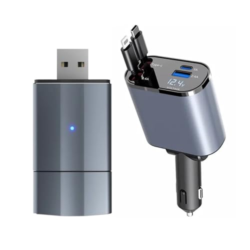 Wireless Car Play Adapter - Convert Wired to Wireless for iPhone & Android | Car Play for Vehicles 2017+ | Bluetooth Connection | Hands-Free Control | Charger with 2.6 ft. Retractable Charging Cord