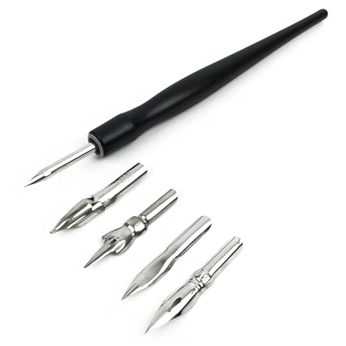 EIHI Juego de portalápices y Puntas para bolígrafos, portalápices para Dibujo de cómics con 1 portalápices y 5 Puntas para bolígrafos para Principiantes y Artistas, bocetos, Dibujos de cómics