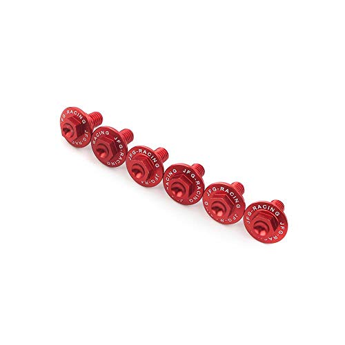 Three T 6Pcs Cnc Front Fork Guard Bolts Screw Motorcycle Accessories Fit For Honda Cr 125 250 1997-2007, Crf 250R 450R 2004-2019, Crf 250X 450X 2005-2018, Red #TOP3