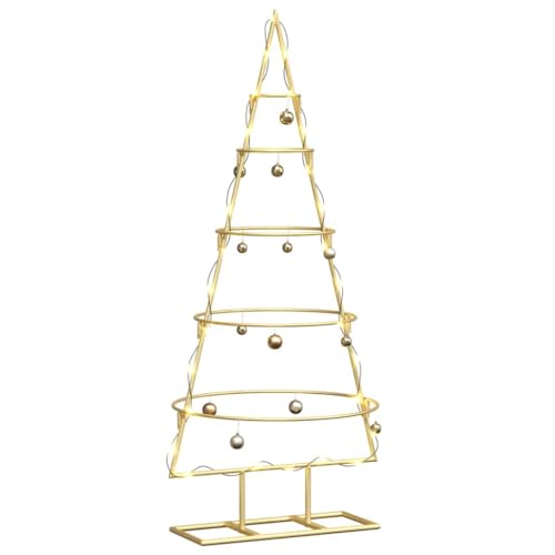vidaXL Albero di Natale in Metallo con Supporto Oro 90 cm, Albero...