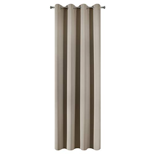 Eurofirany Smooth Blackout Blackout 8 Eyelets Soft Curtains Modern Simple Bedroom Children's Room Living Room Polyester Cappuccino 135 x 250 cm