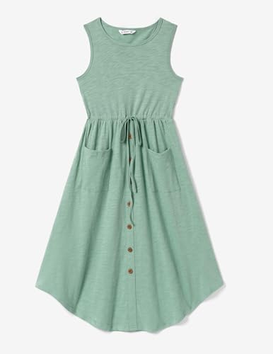 Image of PATPAT Family Matching Outfits Mother Daughter Floral Print Sleeveless Tank Maxi Dresses and Short-Sleeve T-Shirts Set