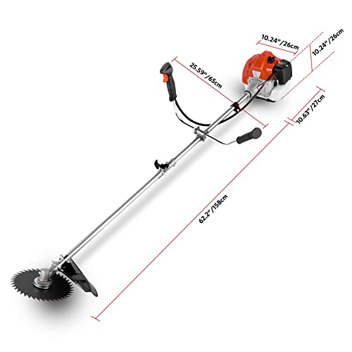 Coocheer 58Cc Weed Eater Gas Powered, 4 In 1 Gas Brush Cutter With 4 Detachable Heads, 2-Cycle String Trimmer Straight Shaft Weed Wacker For Lawn And Garden Care, Orange #TOP5