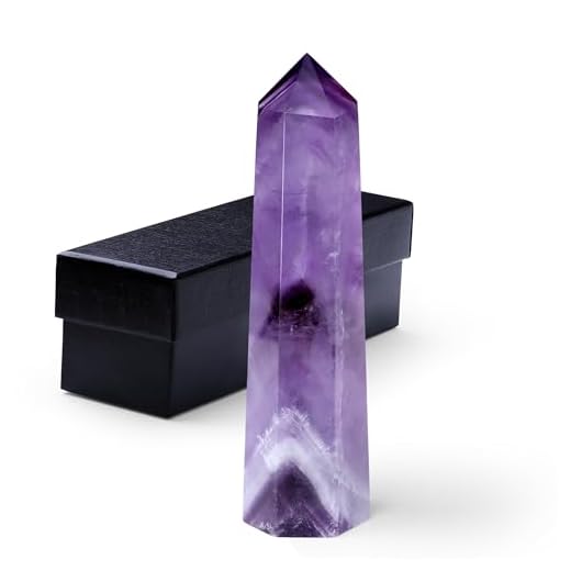 GUJOXILA 9-10cm Amethyst Groß Kristalle Turm Heilstein Bergkristall Stein Kristall Edelsteine Stab Türme Hexagonal Punkt Stäbe Punktstab Heilung Meditation Energie Reiki