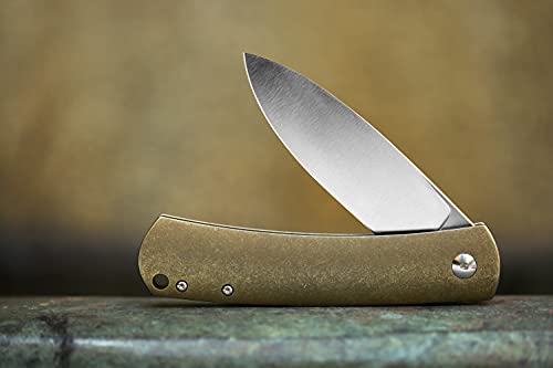 Drop + Laconico Keen Spear-Point Titanium Frame Lock Folding Knife (Lh, Gray) #TOP5