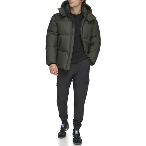 Image of DKNY Men's Quilted Tech Hooded Puffer