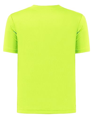 Image of QBK 2T to Youth Neon Shirt Kids UPF 50+ Dry Fit Athletic Short Sleeve Rash Guard T Shirts for Boys Girls Sports Undershirt