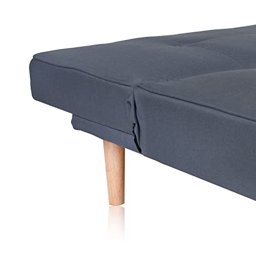 duehome | Sofa Cama, Sofa Clic-clac, Asiento de Descanso, Modelo Erna, Acabado en Tejido Gris, Medidas: 188 cm (Largo) x 36-88 cm (Alto) x 89-111 cm (Fondo) - imagen 9
