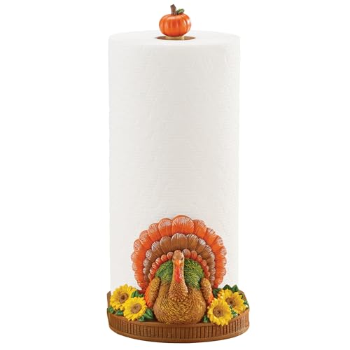 Collections Etc Hand-Painted Fall Turkey Paper Towel Holder