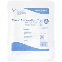 Dynarex Minor Laceration Trays with Instruments - Compact & Sterile - Tray, Gauze Sponges, Drape, Needle Holder, Towels, Forceps, Scissors - 1 Tray