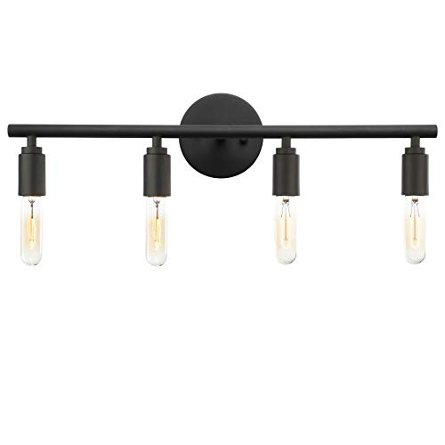 Phansthy 4 Light Vanity Light Simplicity 4 Light Bathroom Wall Sconce (Matte Black)