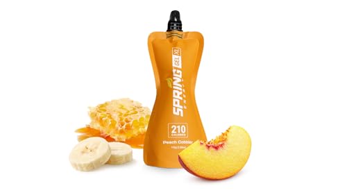 Spring Energy-Peach Cobbler XL Energy Gel 210 Kcal for Endurance - 6 Pack