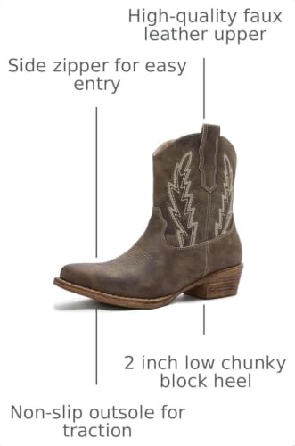 Image of GLOBALWIN Cowboy Boots For Women Short Ankle Boots