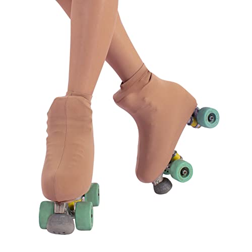 CALZITALY Skates Cover, Rollschuhe und Schlittschuhe Überzieher, Hautfarbe, Karamell, Schwarz, Schuhgröße 28-42, 70 DEN, Made in Italy (28-32, Hautfarbe)