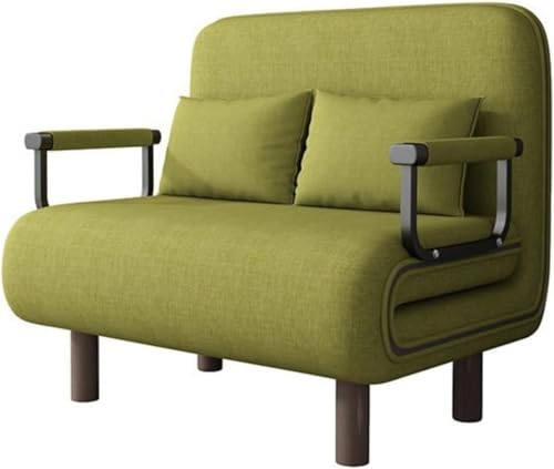 Buccvut 折りたたみ式、二重目的、バルコニーリビングルーム、ダブルプッシュプル格納式、折りたたみ式多機能、チェア、マルチスピード調整、高密度スポンジ、リクライニングチェア (グリーン色,100*190cm)