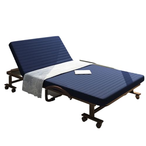 KIBONCY Cama Reclinable Plegable Equipada con Apoyabrazos con Ruedas Giratorias, Cuna De Repuesto con Ángulo Ajustable, Superficie De Descanso Portátil Resistente For Siestas(C,80cm)