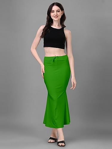 Image of Women's Saree Shapewear Petticoat, Cotton Blend Stretchable Mermaid Skirt, High Waist Tummy Control, Smooth Curve Fit with Adjustable Drawstring