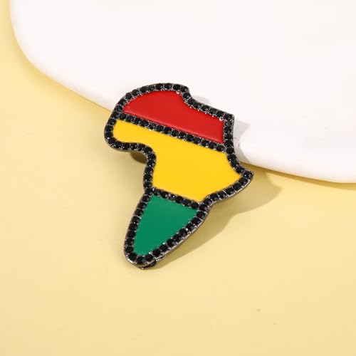 Image of African Brooches for Women Juneteenth Brooch Pins Enamel Black History Africa Map Brooches Black Queen Power Fist Lapel Pins Black History Month Juneteenth African Jewelry Accessories Outfits Party Favors Gifts