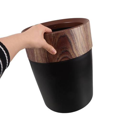 Caneca de basura plástica con diseño madera 14L miniatura 6