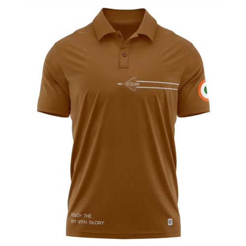 Image of Aero Armour Airforce Glory Cotton T-Shirt | Half Sleeve | Regular Fit | Zero Shrinkage | Polo Neck