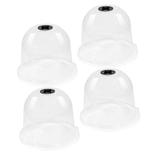 ifundom 4pcs Transparent Plant Humidity Dome Cover Breathable Garden Cloche for Improved Plant Growth Protection from Frost