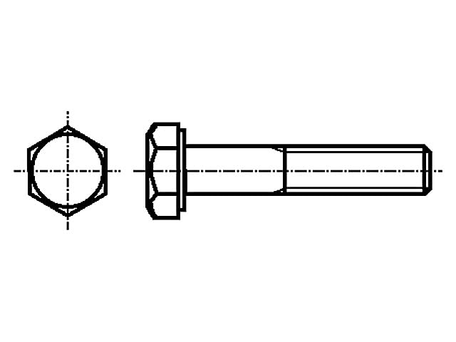 Vis M5x60 acier zingué tête hexagonale DIN 931 Bossard boîte de 200 pièces