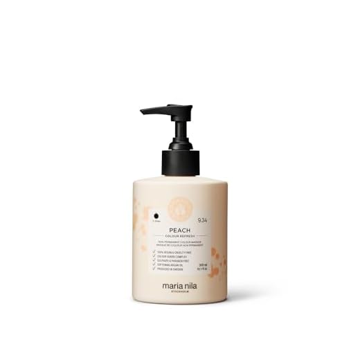 Maria Nila Colour Refresh Peach 300 ml - En Vårdande Färgbomb som Innehåller Tillfälliga Färgpigment som Snabbt Fräschar Upp Hårfärgen. 100% Veganskt. Sulfatfritt och Parabenfritt.