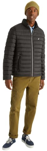 Image of Nautica Men's Reversible Quilted Puffer Jacket -Midweight Mechanical Stretch Winter Coat