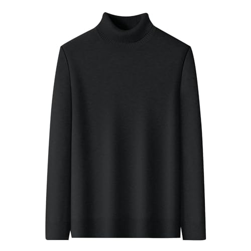 High Neck Sweater Men Long Sleeve Slim Fit Pullover Sweater Winter Warm Basic Sweaters