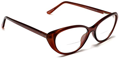 Image of Bifocal Black Cat Eye Readers Clear Lens Magnification Reading Glasses