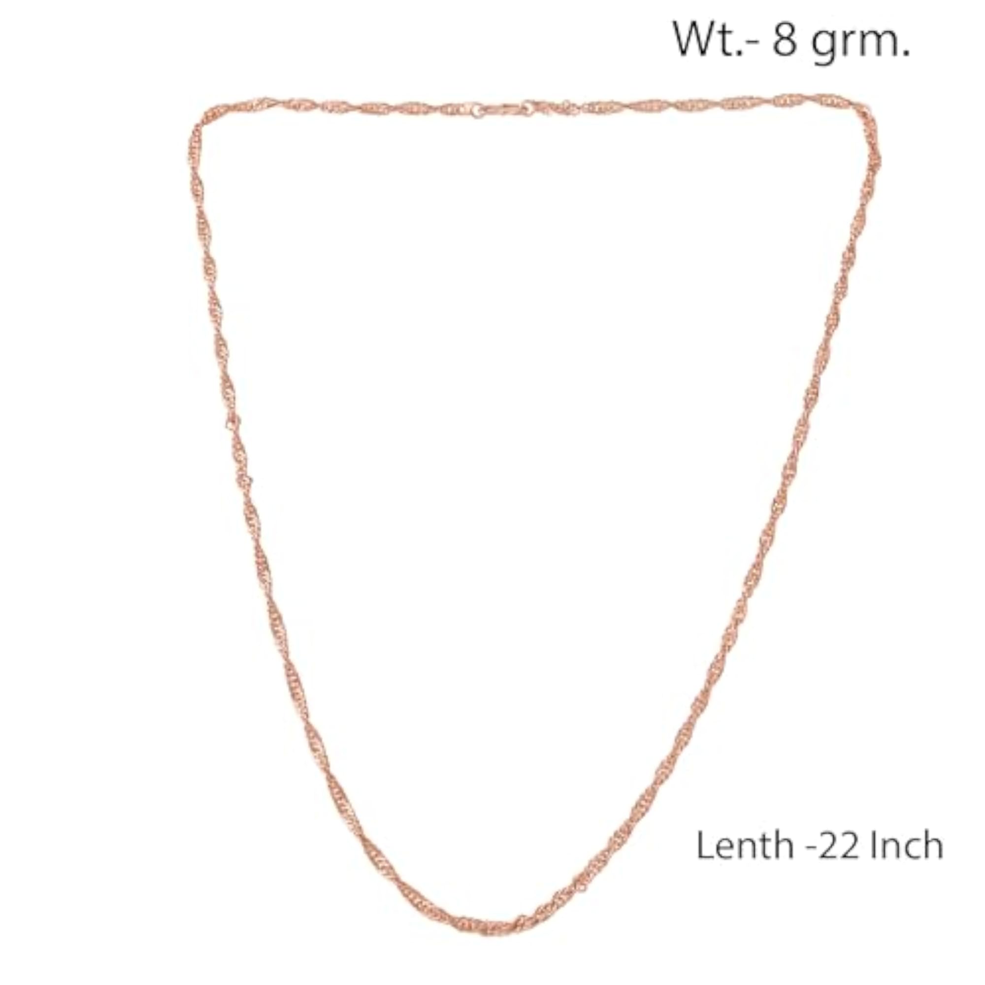 Men's Pure Copper Chain Necklace, Durable Design