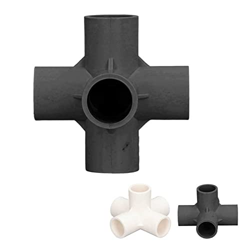 Conector de tubería 5 vías negro accesorio tridimensional resistente a grietas 6