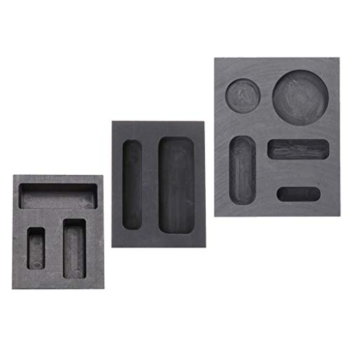 Abbraccia 3PCS Graphite Ingot Mold Furnace Casting Foundry Crucible Melting Tool for Smelting of Gold and Silver or Other Precious Metals