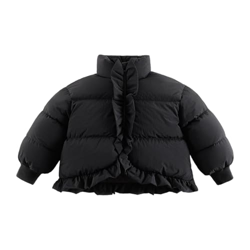 marc & janie Girls 3D Lace Down Jacket Loose Snap Button Long Sleeve Coat Warm Outerwear 241195