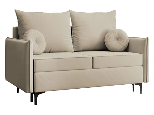 Mirjan24 Schlafsofa Cesechi Small mit Bettkasten und Schlaffunktion, 2 sitzer Schlafsofa, Couchgarnitur, Sofa mit Bettfunktion, Bettsofa, Schlafcouch, Couch mit Schlaffunktion (Manila 02)