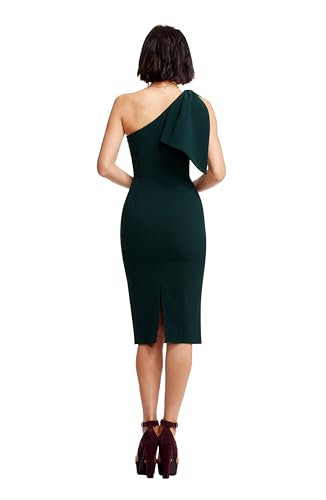 Image of Dress the Population Womens Tiffany One Shoulder Bow Detail Midi Sheath Dress