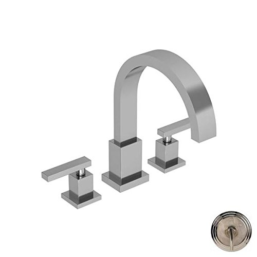 Newport Brass 3-2046 Double Handle Deck Mounted Roman Tub Filler with Tub Spout, Polished Nickel