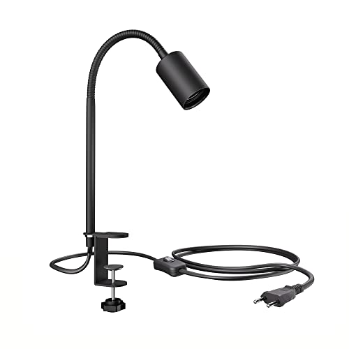 ledscom.de Klemmleuchte, Schwanenhals LELE, Schalter, schwarz matt, 1 x E27 max. 60W Cover